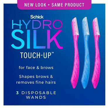 Schick Hydro Silk Touch-Up Manual Dermaplaning Razor with Precision Cover, 3 Ct, Women’s Face Razor