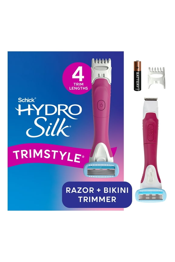Schick Hydro Silk TrimStyle Waterproof Bikini Trimmer for Women, Includes 1 5-Blade Razor Handle & 1 Razor Blade Refill