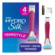Schick Hydro Silk TrimStyle Waterproof Bikini Trimmer for Women, Includes 1 5-Blade Razor Handle & 1 Razor Blade Refill