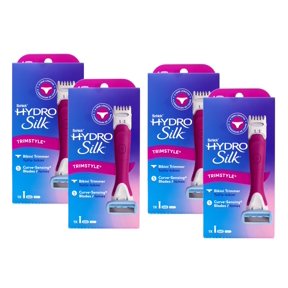 Schick Hydro Silk Trimstyle Razor & Bikini Trimmer + Refill - Pack of 4