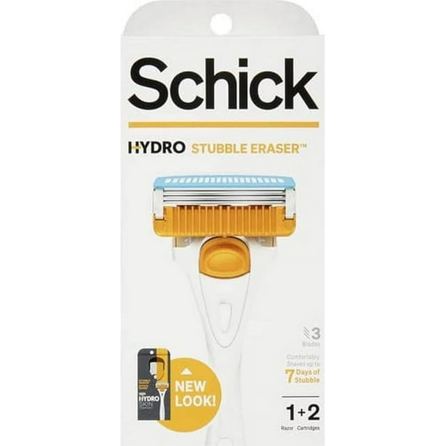 Schick Hydro Stubble Eraser 1 Razor With 2 Refill Blades, 2 Pack