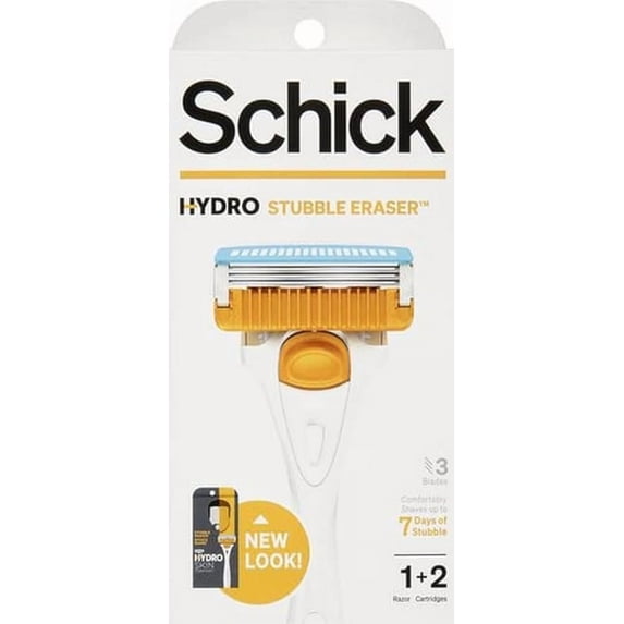 Schick 1 Razor Schick Hydro Stubble Eraser 1 Razor With 2 Refill Blades, 3 Pack ...