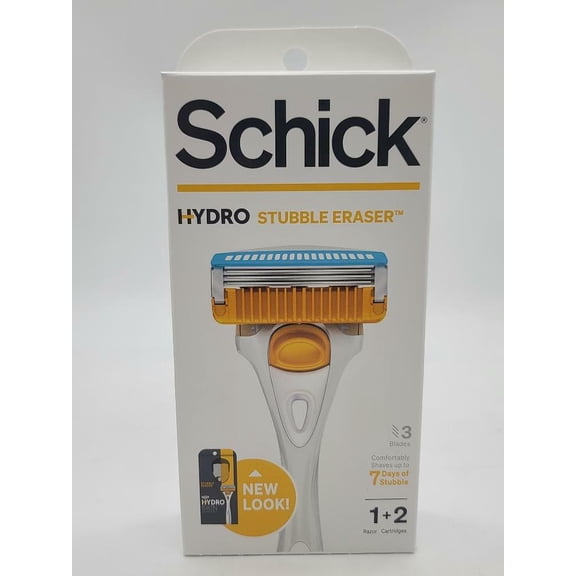 Schick Hydro Stubble Eraser 1 Razor With 2 Refill Blades..