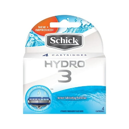Schick Hydro3 Refill Blade Cartridges for Men, 4 ct