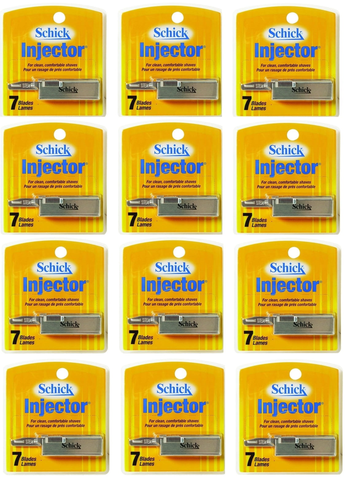 Schick Comfortable Shave Injector Blades, 7 Ct. Each, Chromium