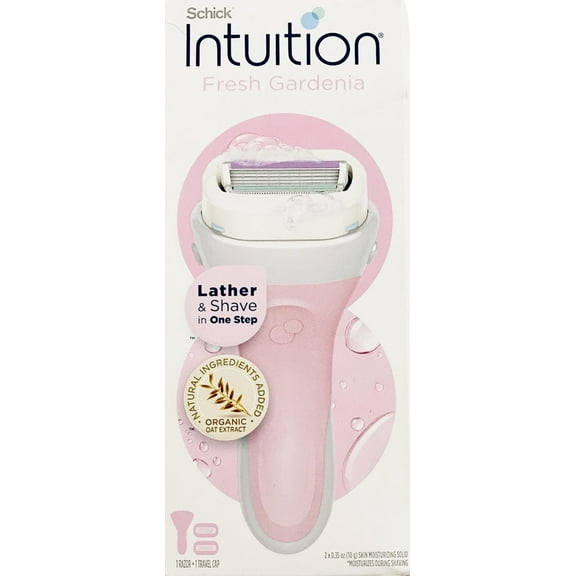 Schick Intuition 4-Blade Fresh Gardenia Women's Razor Handle Plus 2 Razor Blade Cartridge Refills