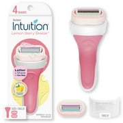 Schick Intuition 4-Blade Lemon Berry Breeze Women's Razor Handle & 2 Razor Cartridge Refills, Lather & Shave In One Step