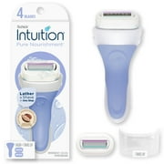 Schick Intuition 4-Blade Pure Nourishment Women's Razor Handle Plus 2 Razor Blade Cartridge Refills