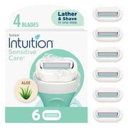 Schick Intuition Sensitive Care 4-Blade Women's Razor Cartridge Refills, 6 Count