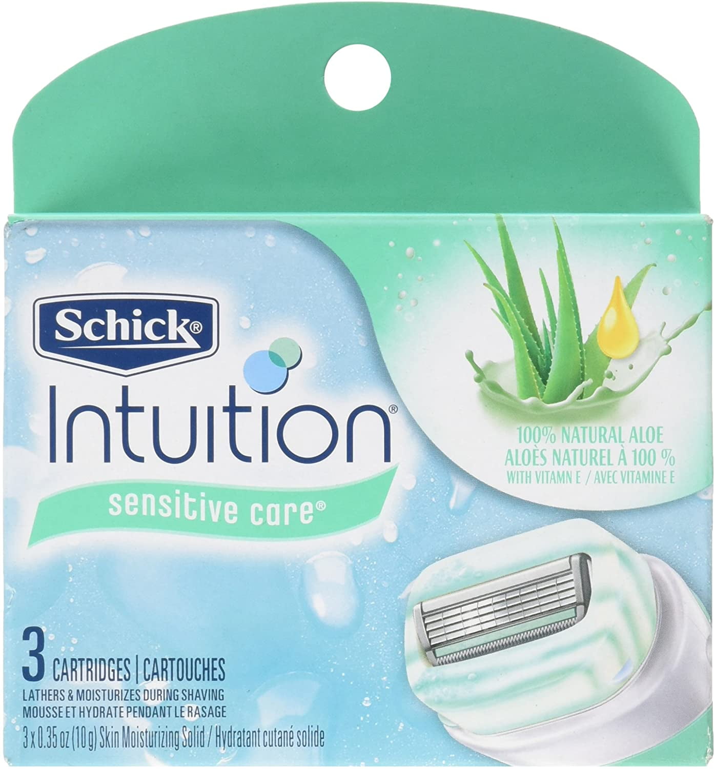 Schick Intuition 4 Blade Sensitive Care Womens Razor Cartridge Refills, 3 Ct, 2 Pack