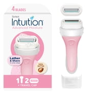 Schick Intuition Advanced Moisture Womens Razor Handle Plus 2 4-Blade Razor Refills, Lather & Shave In One Step