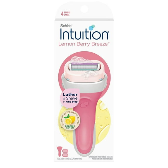 Schick Intuition Lemon Berry Breeze Razor with 2 Refill Blade Cartridges