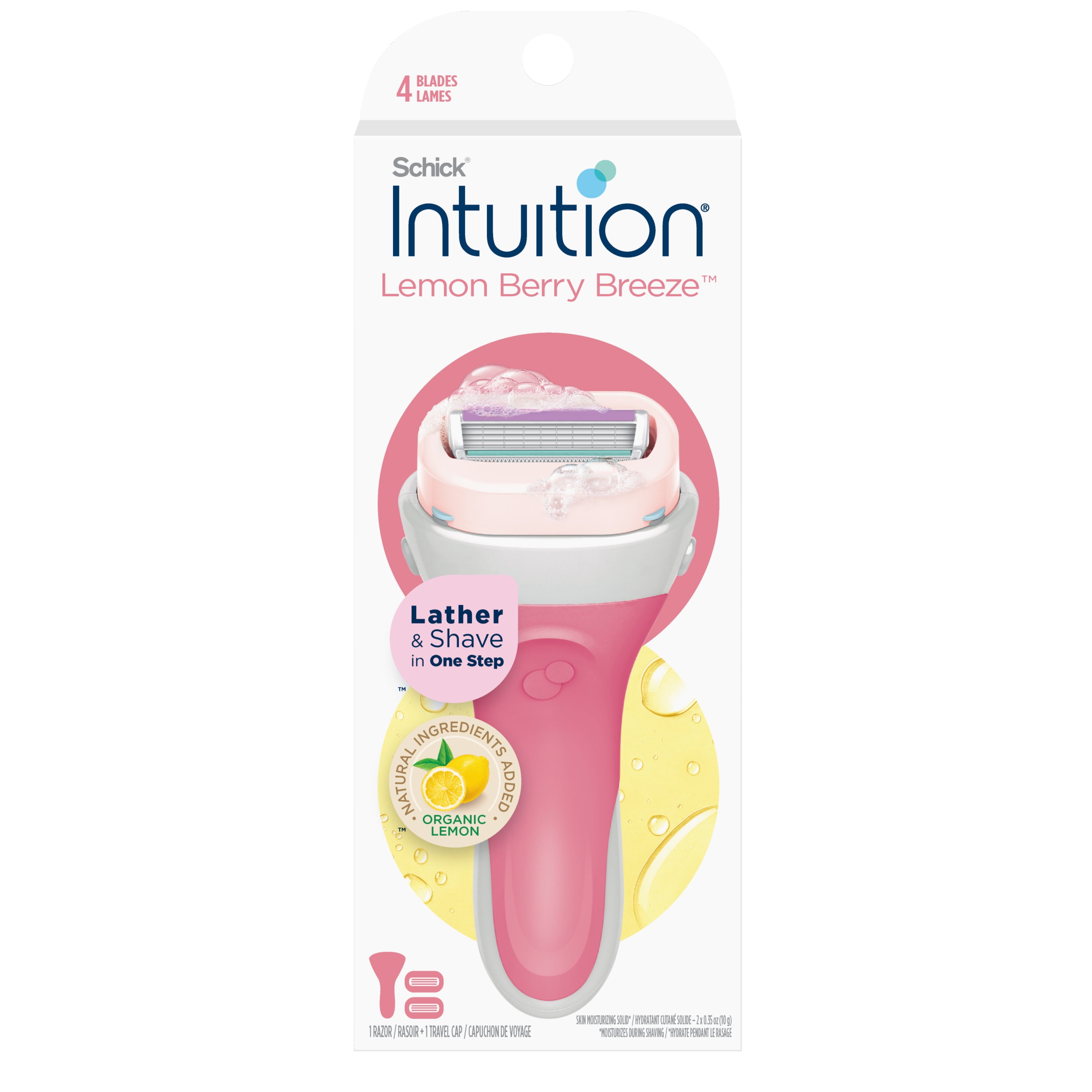 Schick Intuition Lemon Berry Breeze Razor, with Handle and 2 Razor