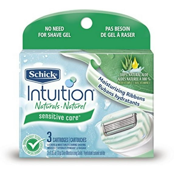 Schick Intuition Naturals Cartridges, Sensitive Care 3 ea (Pack of 2)