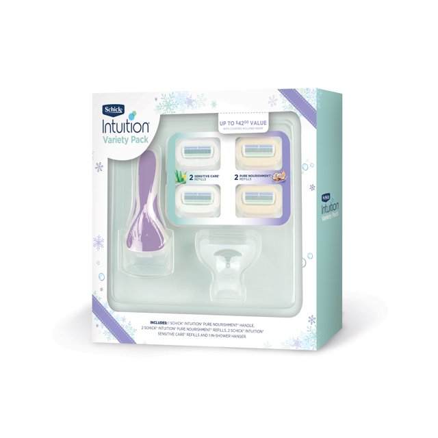 Schick Intuition Pure Nourishment Razor Gift Pack; 1 Razor, 4 Refills