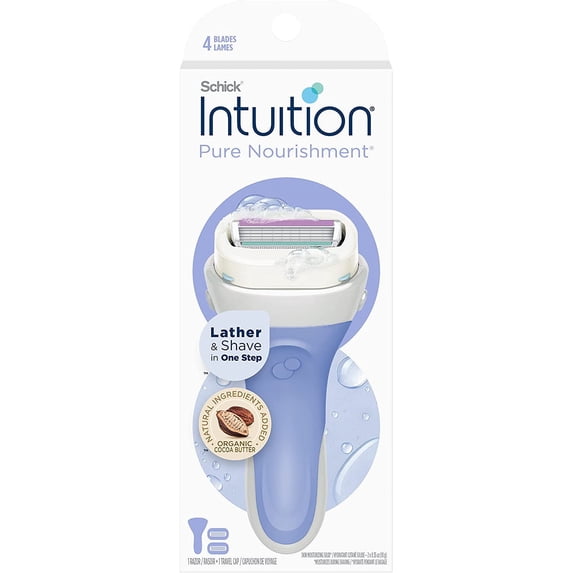 Schick Intuition Pure Nourishment Razor with 2 Refill Blade Cartridges