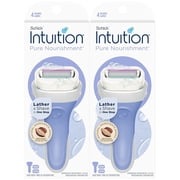 Schick Intuition Pure Nourishment Razors for Women | 1 Razor & 2 Intuition Razor Blades Refill with Organic Cocoa Butter Pack of 2