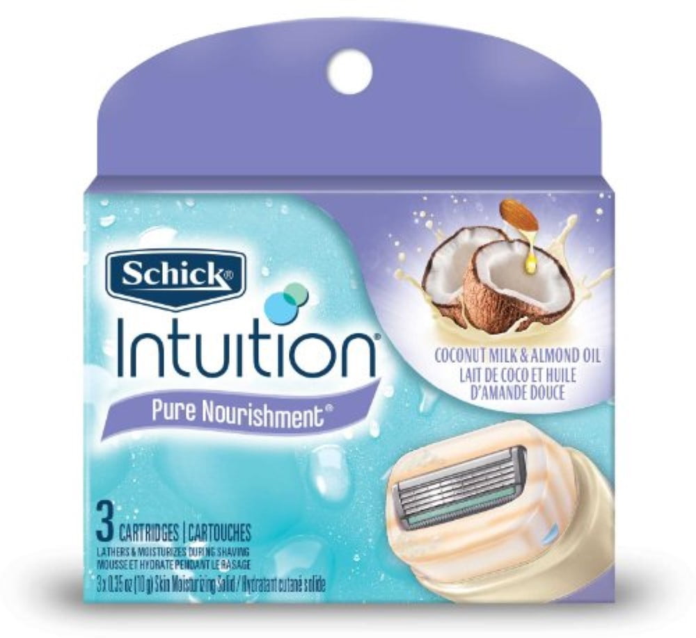 Schick Intuition Pure Nourishment with Coconut Milk & Almond Oil Razor Refills 3 ea (Pack of 2)