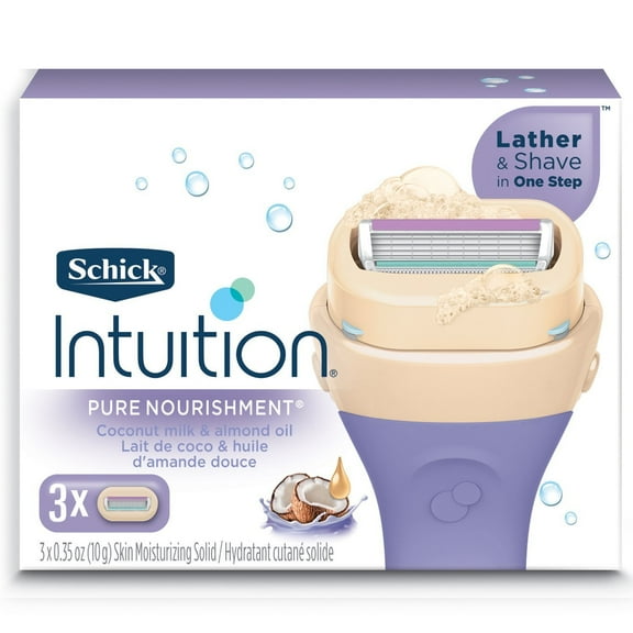 Schick Intuition Pure Nourishment with Coconut Milk & Almond Oil Razor Refills 3 ea (Pack of 4)