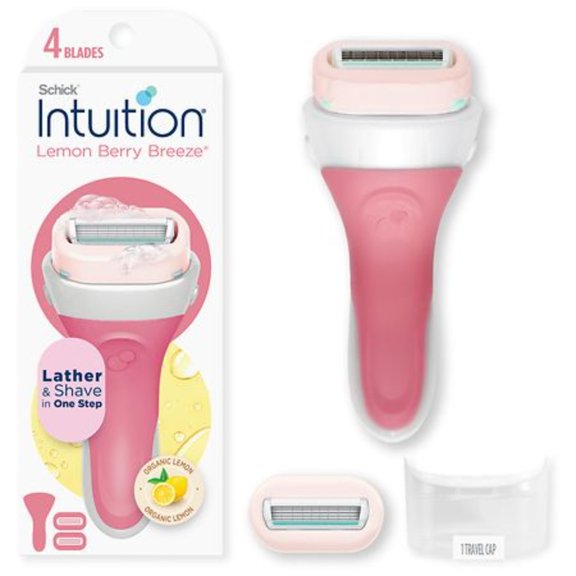 Schick Intuition Razor Handle with 2 Lemon Berry Breeze 1.0 Razor Refills