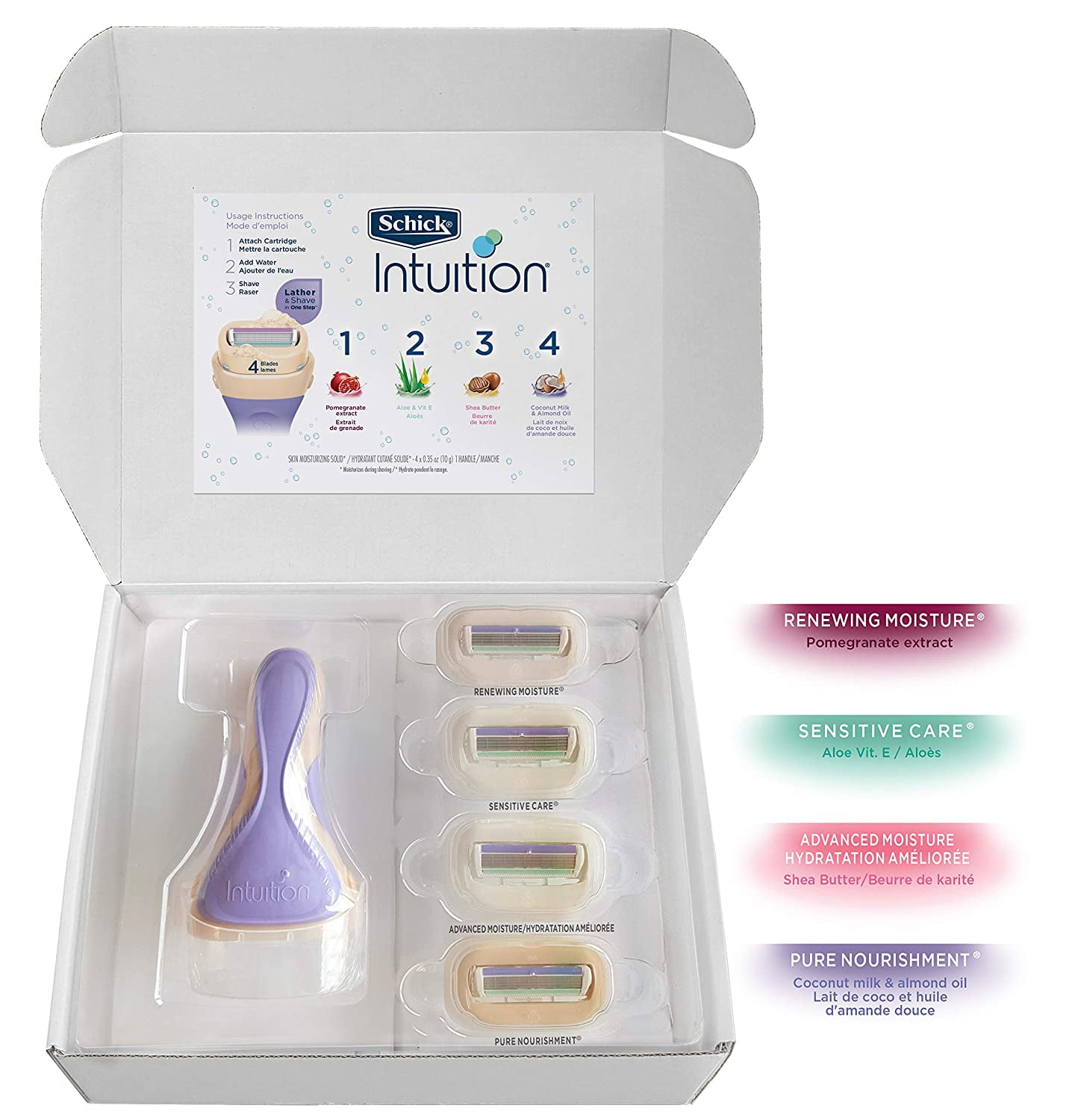Schick Intuition Razors for Women with 1 Intuition Pure Nourishment