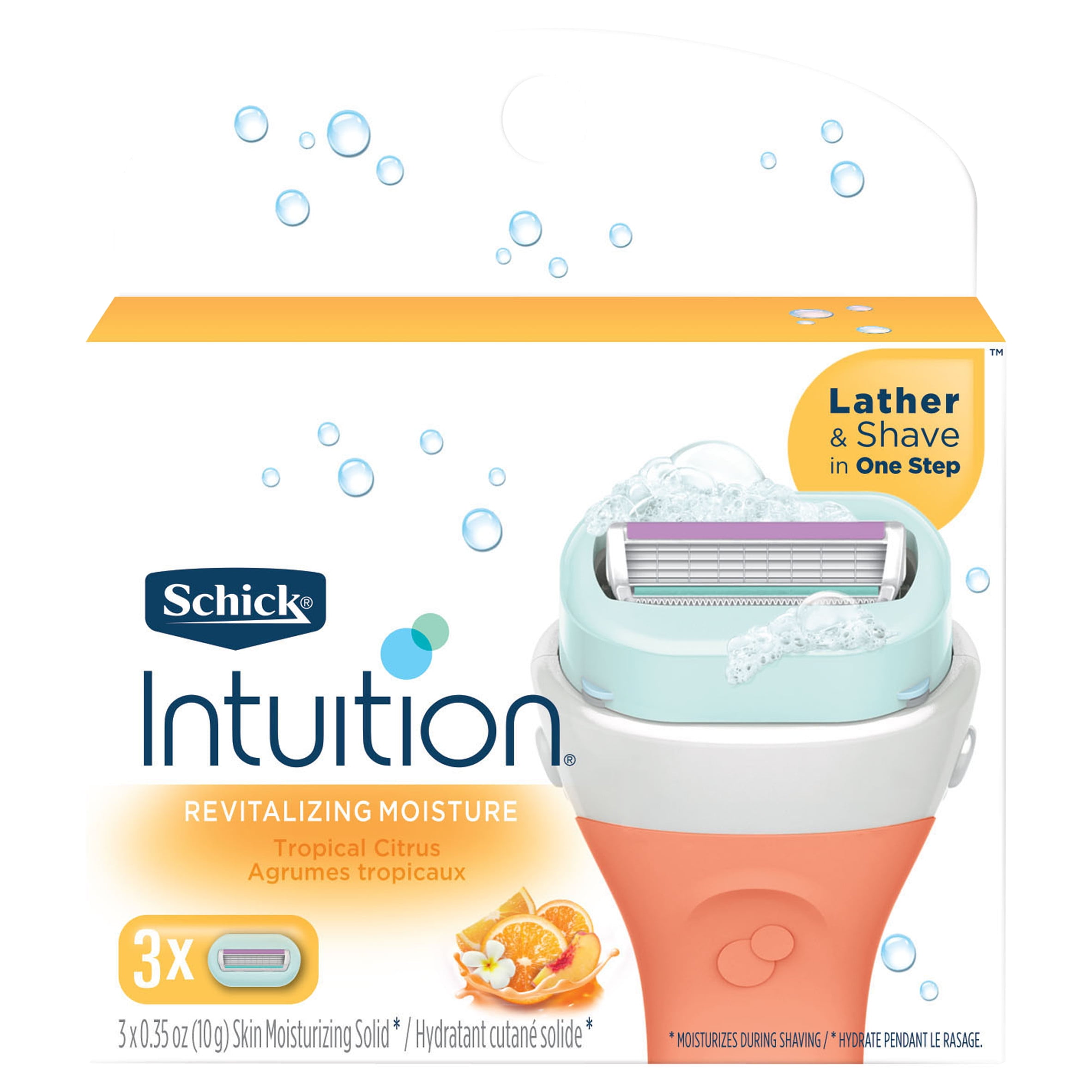 Schick Intuition Revitalizing Moisture Women's Razor Refills, 3 Ct