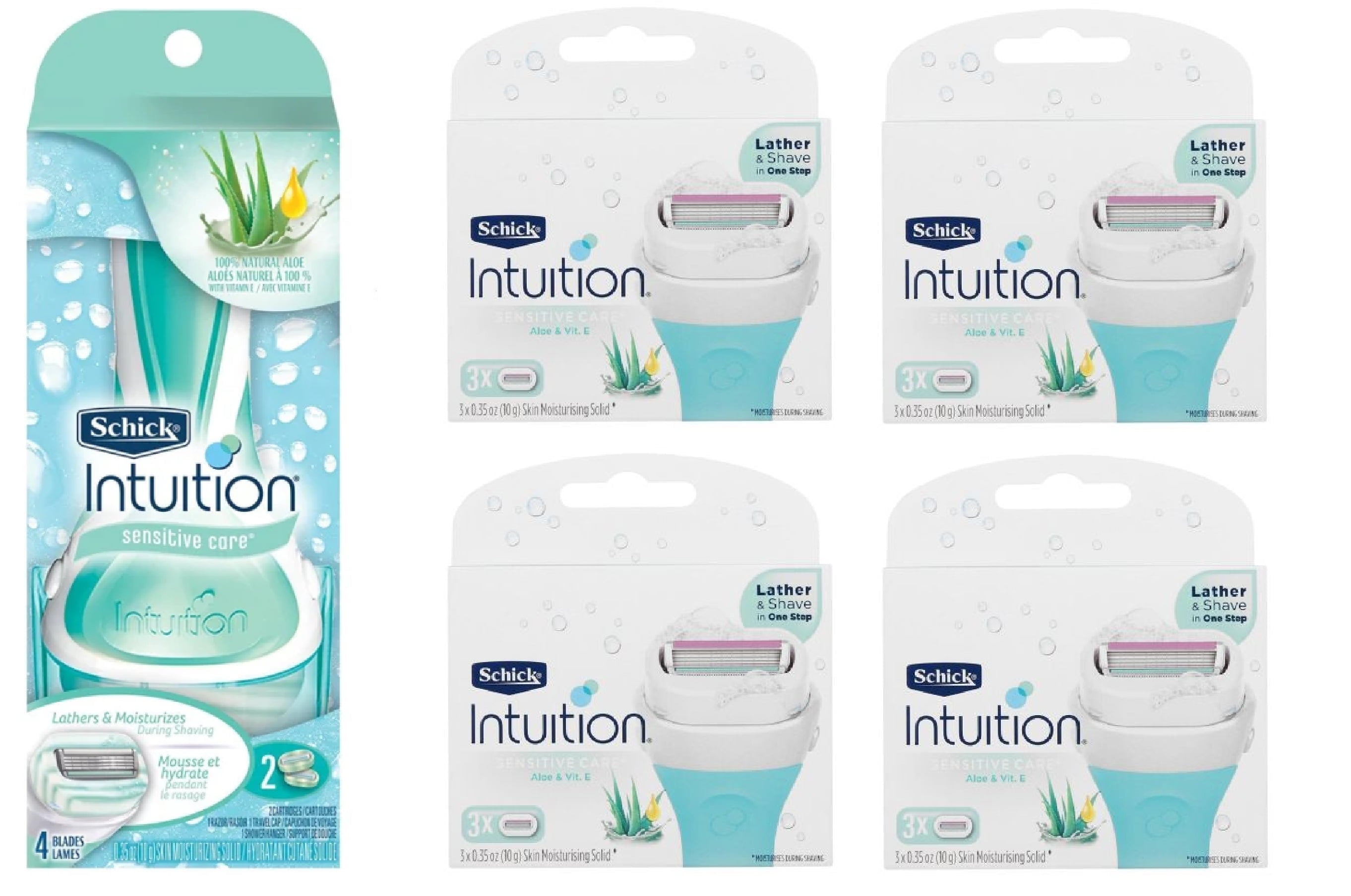 Schick Intuition Sensitive Care Razor with 14 Refill Blades