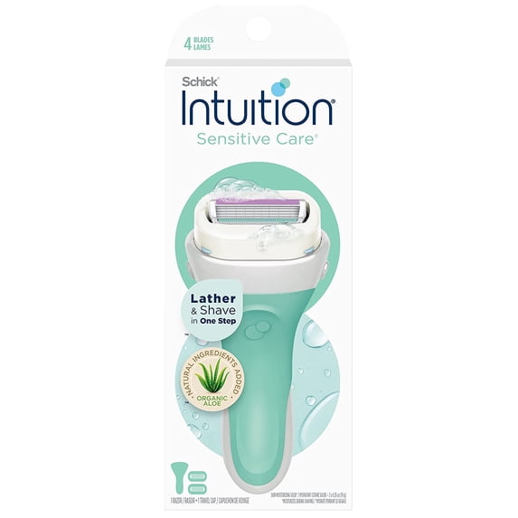 Schick Intuition Sensitive Care Razor with 2 Refill Blade Cartridges