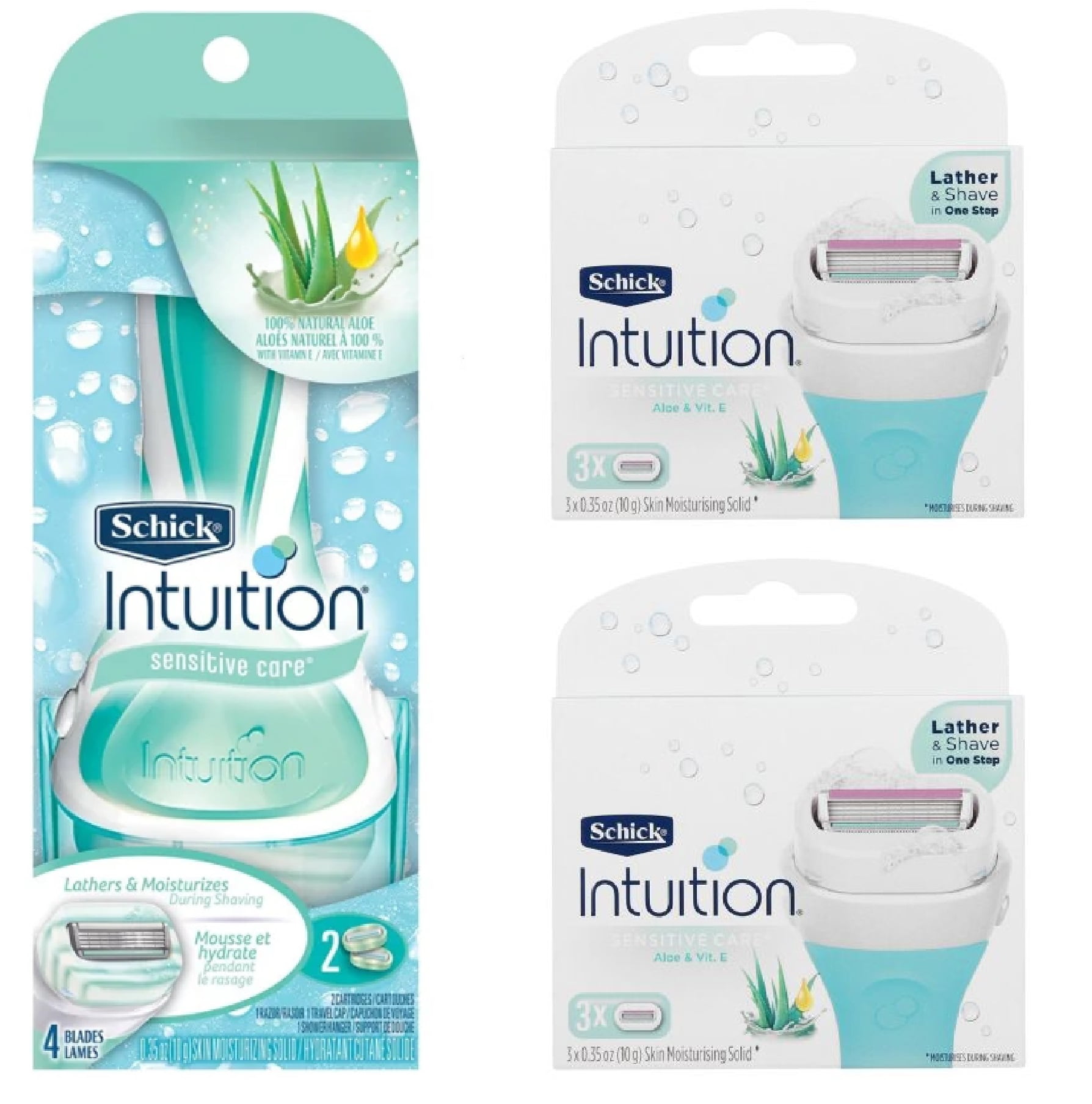 Schick Intuition Sensitive Care Razor with 8 Refill Blades