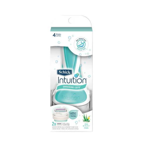 Schick Intuition Sensitive Care Women's Razor, 1 Handle + 2 Refills - 2 Pack