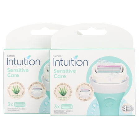 Schick Intuition Sensitive Care Women's Razor Blade Refills, 3 Ct - 2 Pack