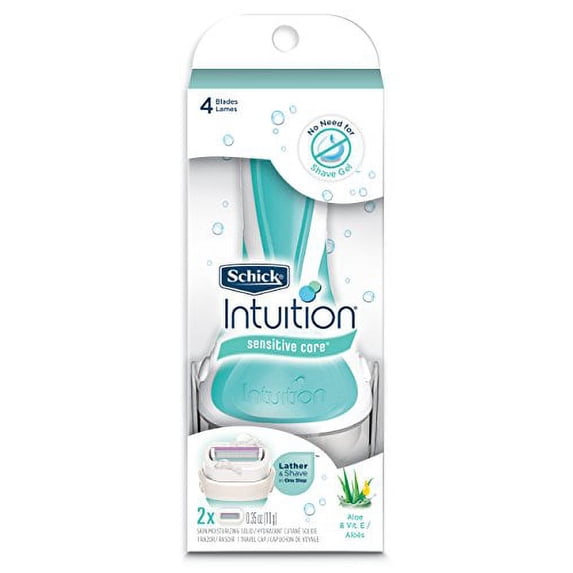 Schick Intuition Sensitive Razor for Women + 2 Moisturizing Refills Each