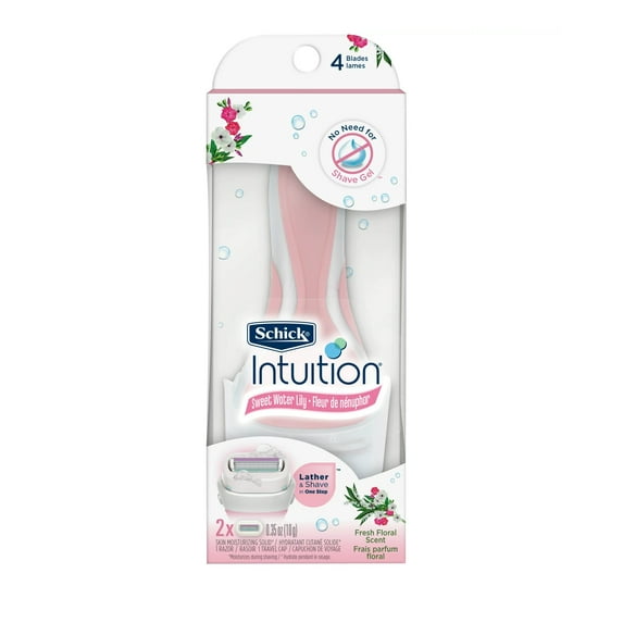 Schick Intuition Sweet Water Lily Razor with 2 Refill Blade Cartridges