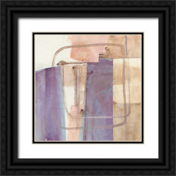 Schick, Mike 12x12 Black Ornate Wood Framed with Double Matting Museum Art Print Titled - Passage I Blush Purple