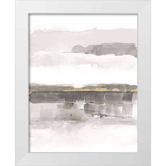 Schick, Mike 12x14 White Modern Wood Framed Museum Art Print Titled - Influence of Line and Color Neutral Gold