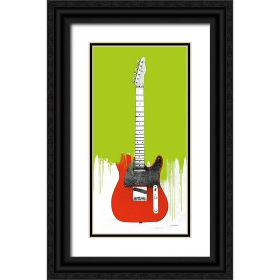 Schick, Mike 14x24 Black Ornate Wood Framed with Double Matting Museum Art Print Titled - Garage Band I Paint