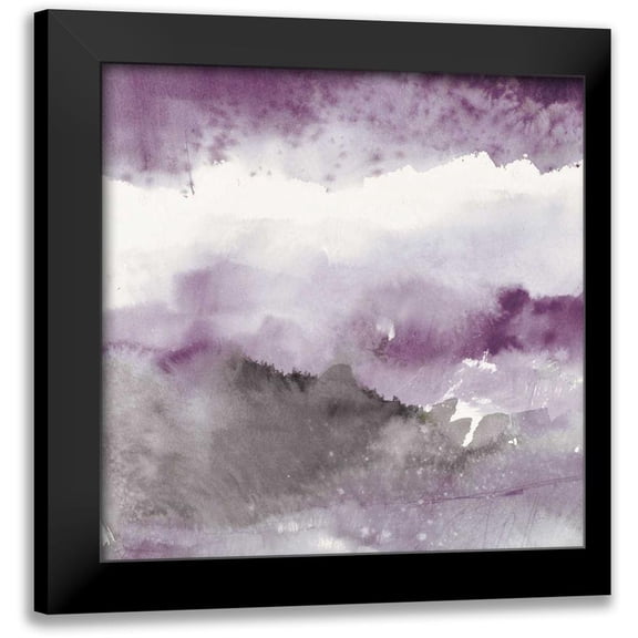 Schick, Mike 15x15 Black Modern Framed Museum Art Print Titled - Midnight at the Lake III Amethyst and Grey