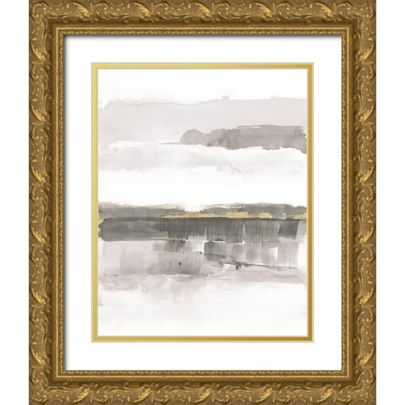 Schick, Mike 15x18 Gold Ornate Wood Framed with Double Matting Museum Art Print Titled - Influence of Line and Color Neutral Gold
