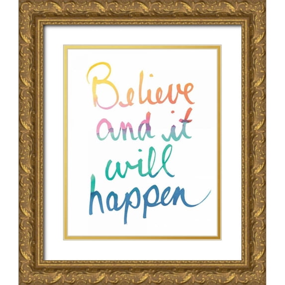 Schick, Mike 20x24 Gold Ornate Wood Framed with Double Matting Museum Art Print Titled - Colorburst I Believe White