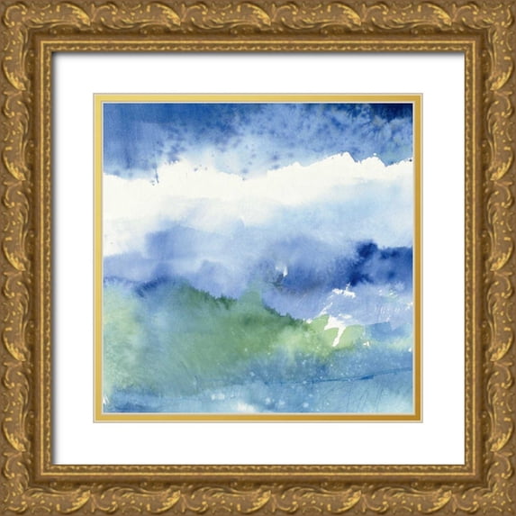 Schick, Mike 26x26 Gold Ornate Wood Framed with Double Matting Museum Art Print Titled - Midnight at the Lake III