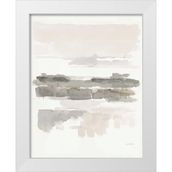 Schick, Mike 26x32 White Modern Wood Framed Museum Art Print Titled - Neutral Wetlands Crop