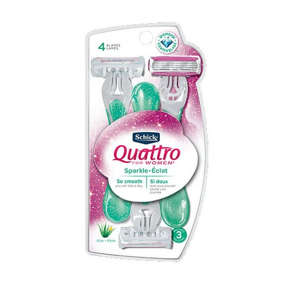 Schick Quattro For Women Sparkle Disposable Razor - 3 Count
