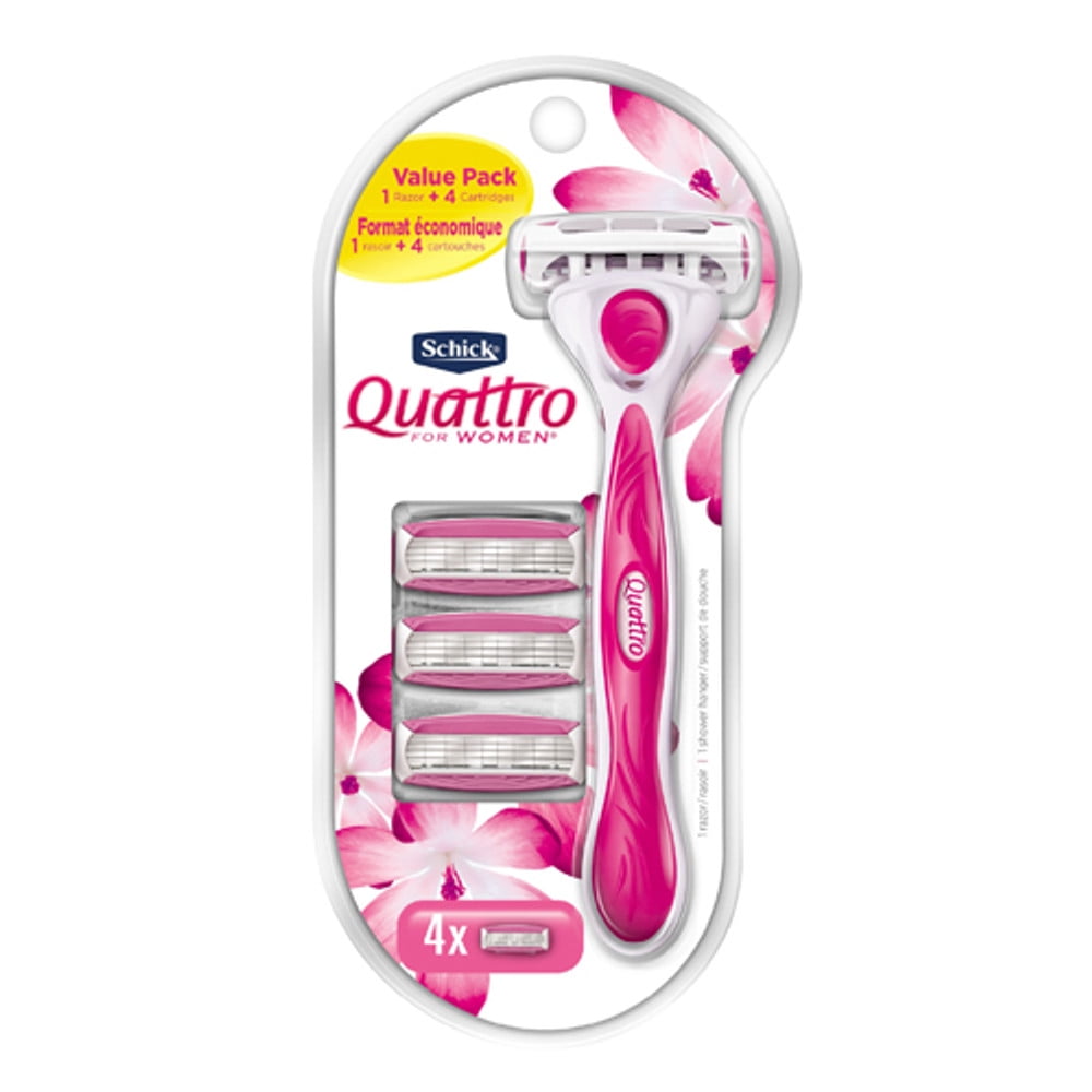 Schick Quattro For Women Value Pack With 1 Razor And 4 Cartridges, 1 Ea, 3 Pack