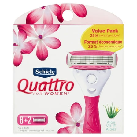 Schick Quattro For Women Women's Razor Blade Refills, 10 Ct