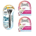 thumbnail image 1 of Schick Quattro Titanium 1 Razor with 2 Refill Blades and Wilkinson Quattro for Women Refill Blades, 6 count, 1 of 1