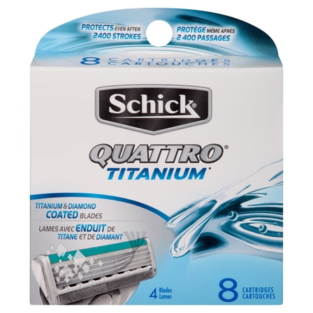 Schick Quattro Titanium Men's Razor Blade Refills, 8 Ct