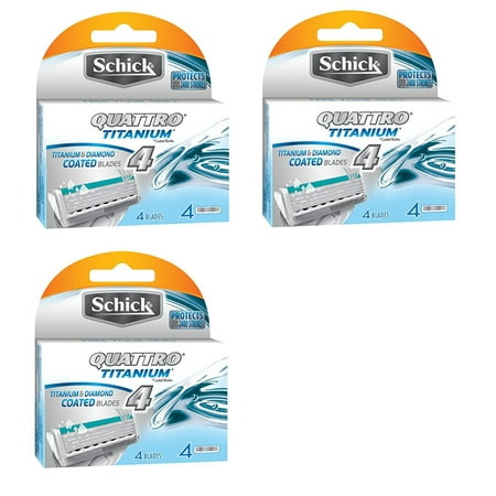 Schick Quattro Titanium Refill Cartridges - 12 Count + Schick Slim Twin ST for Dry Skin