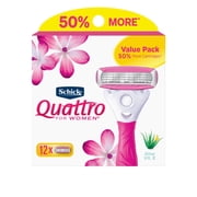 Schick Quattro Womens Razor Blade Refills, 12 Count