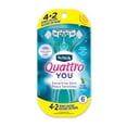 thumbnail image 1 of Schick Quattro YOU Sensitive Disposable Razor for Women, 4 Count + 2 Bonus, 1 of 1