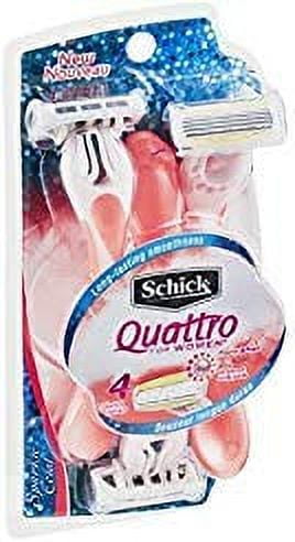 Schick Quattro for Women Disposable Razors Papaya and Pearl 3 Pack (Pack of 2)
